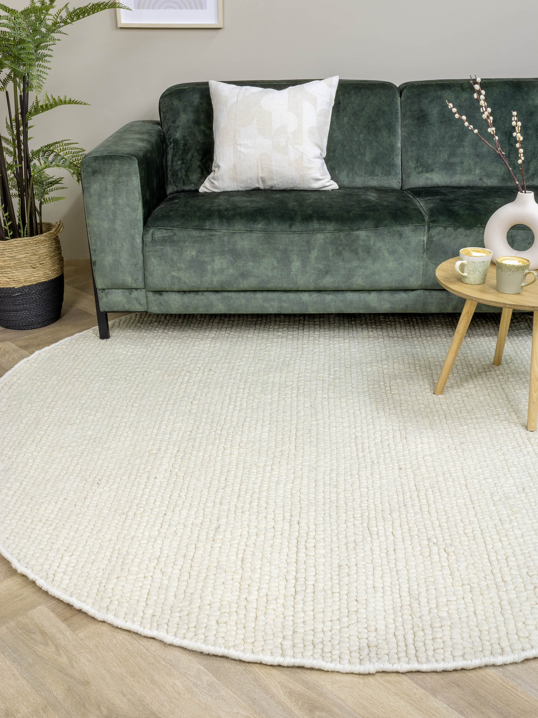 Vloerkleed MOMO Rugs Sten White Rond